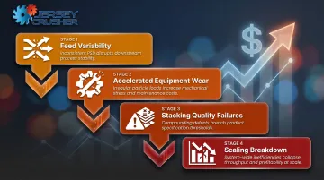 4-stage compounding failure chain caused by inconsistent particle size distribution