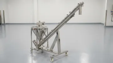Stainless steel sanitary screw conveyor for food grade pharmaceutical processing