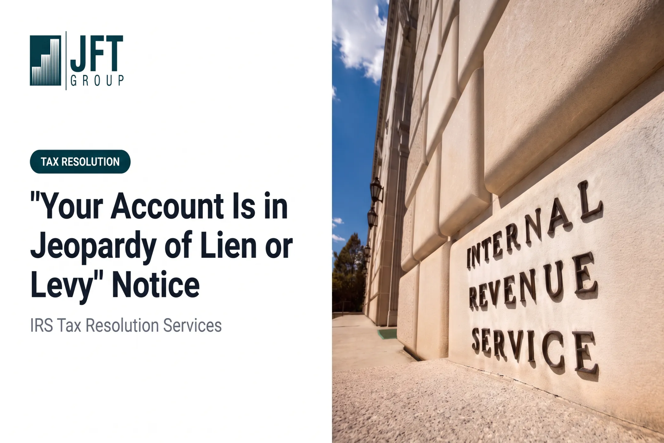 "Your Account Is in Jeopardy of Lien or Levy" Notice