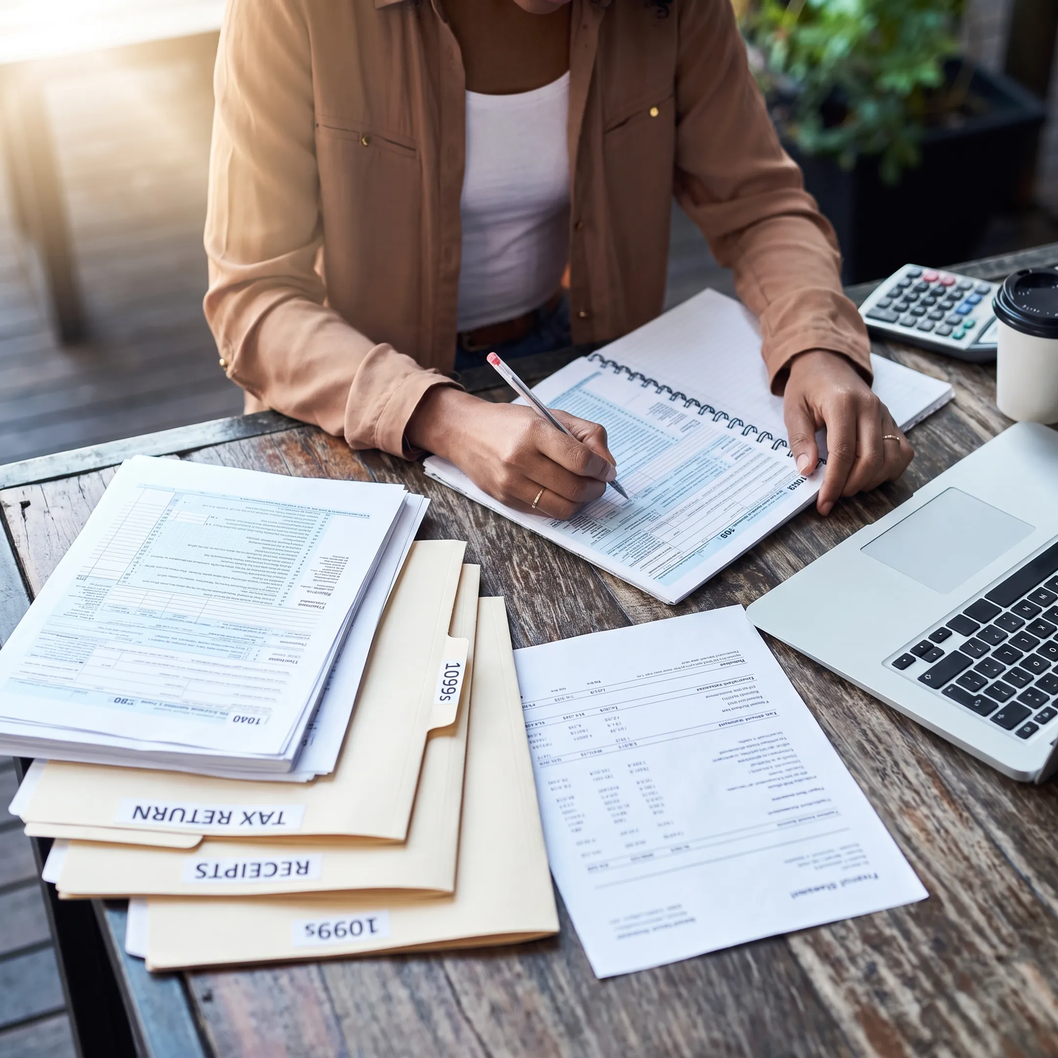 Tax professional explaining planning options to a client