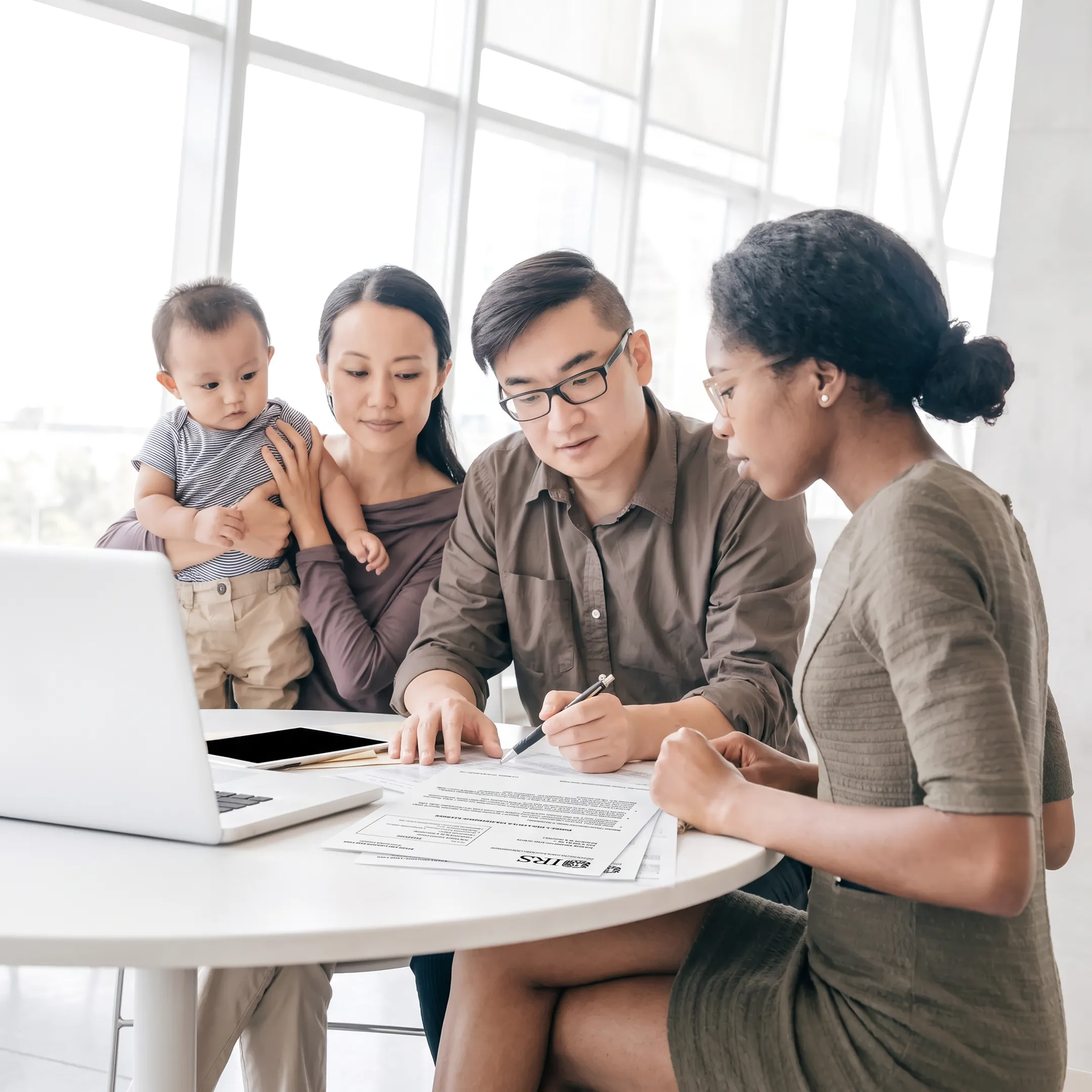 Tax advisor explaining IRS levy resolution options to a client