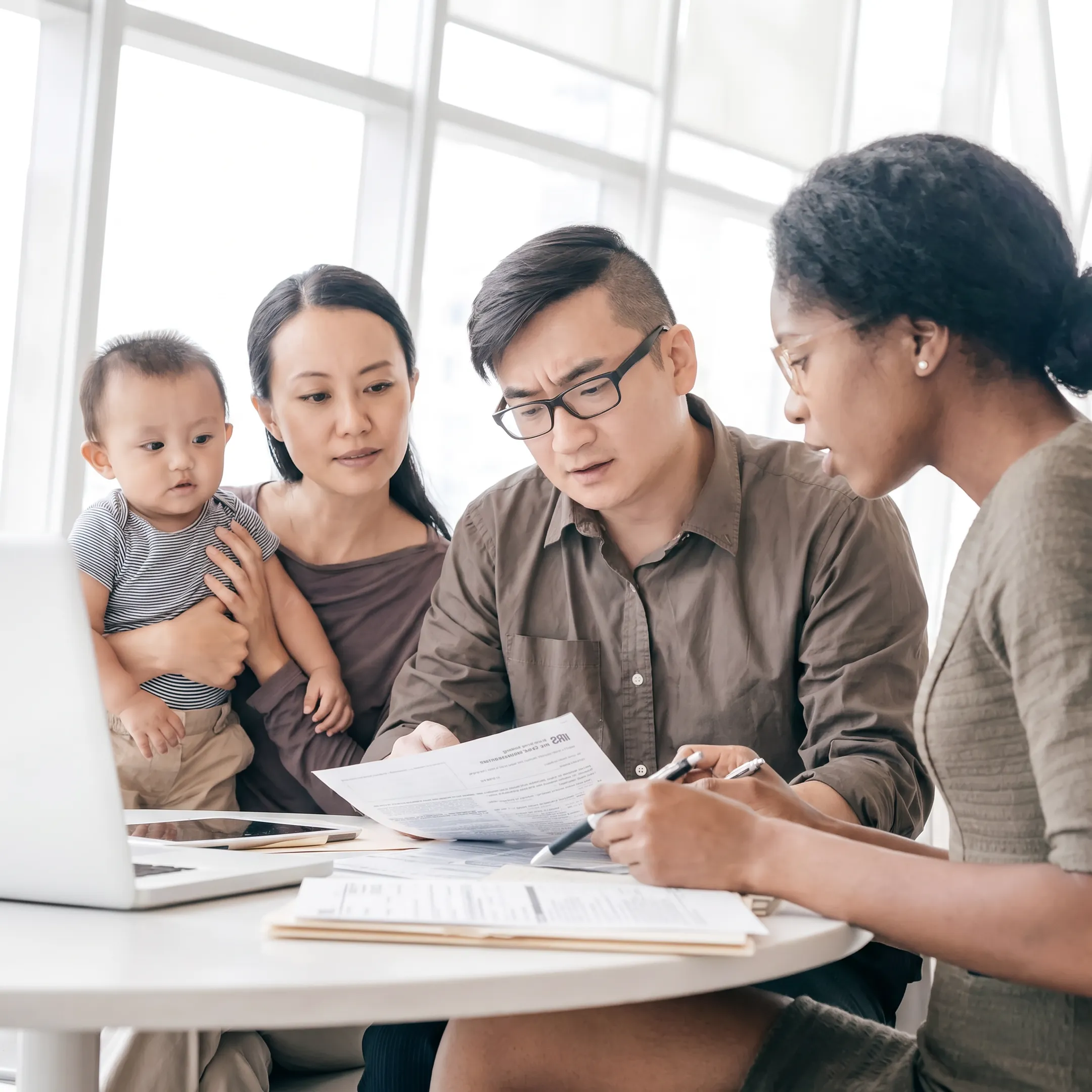Advisor explaining tax assessment options to a business owner