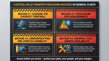 Four common chemical plant pallet wrapper buying mistakes to avoid infographic