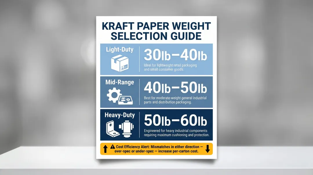 Kraft paper weight selection guide by application type and product class