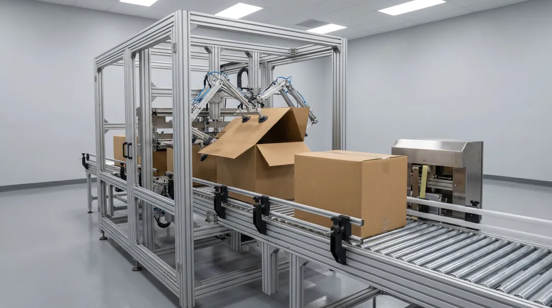 Wexxar BEL WF Series fully automatic case erector in food production facility