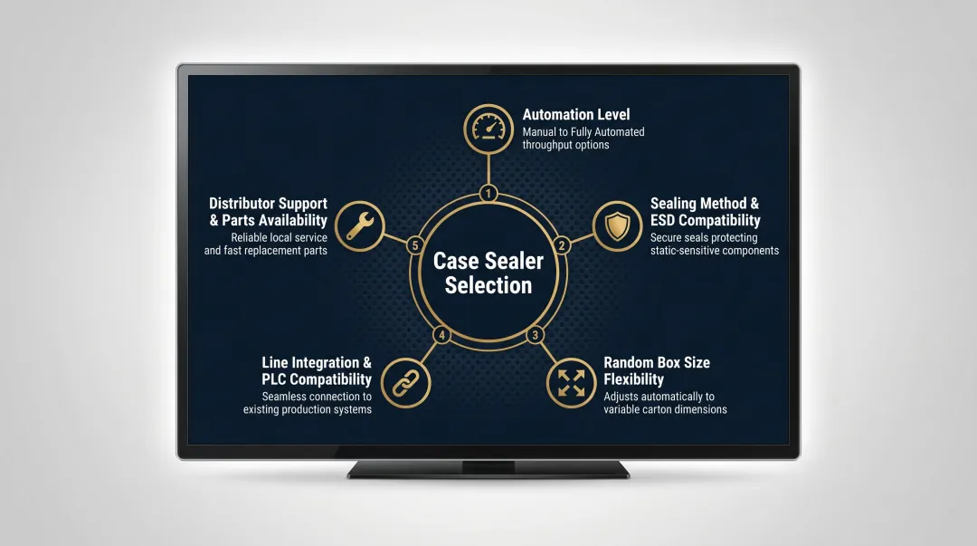 Five key selection criteria for choosing electronics manufacturing case sealers decision framework