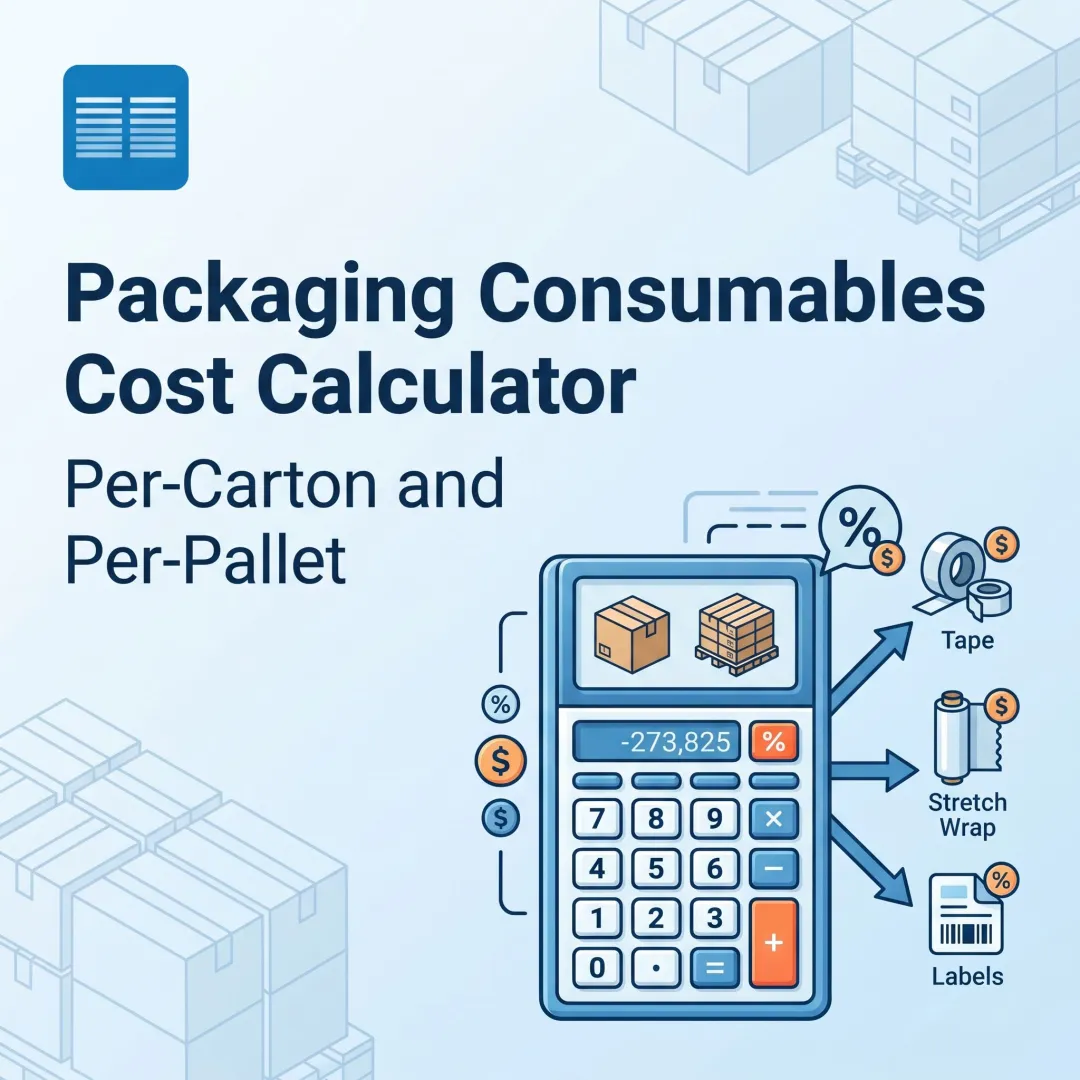 Packaging Consumables Cost Calculator - Per-Carton and Per-Pallet