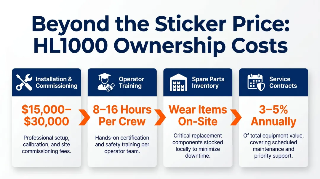 Brenton HL1000 total cost of ownership four post-purchase expense categories breakdown