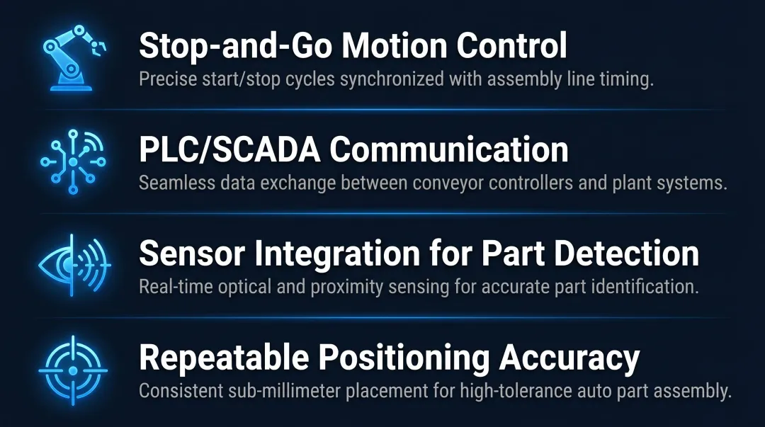 Four conveyor automation integration requirements for robotic and CNC manufacturing stations