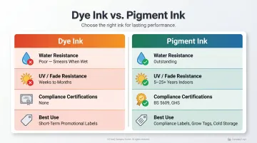 Dye ink versus pigment ink durability comparison for cannabis compliance labels