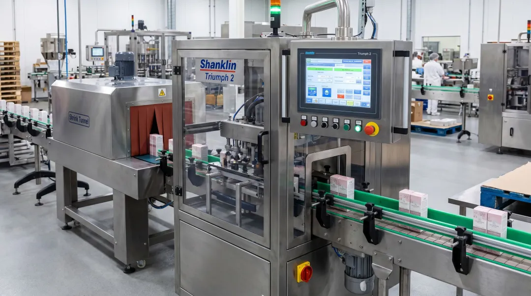 Shanklin Triumph 2 shrink packaging system with digital temperature control interface