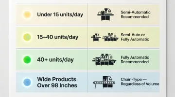 Orbital wrapper configuration decision guide by daily volume and product width