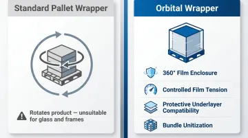 Orbital wrapper versus standard pallet wrapper four-key protection benefits comparison