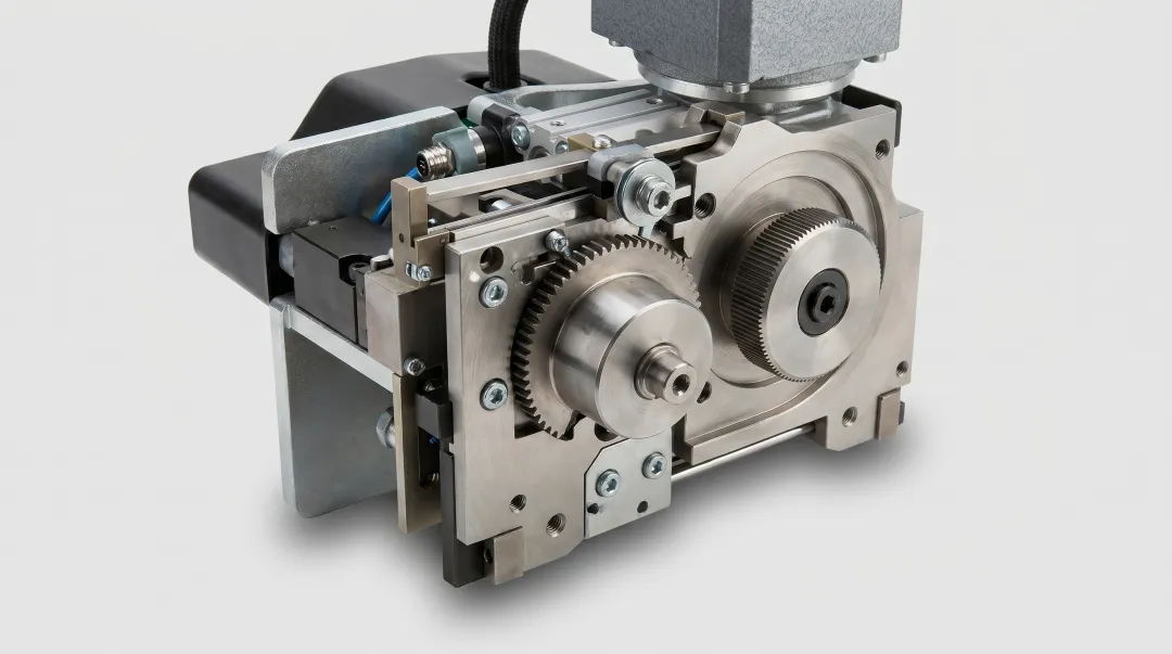 Industrial servo-driven strapping head with tool-less cartridge design for packaging lines