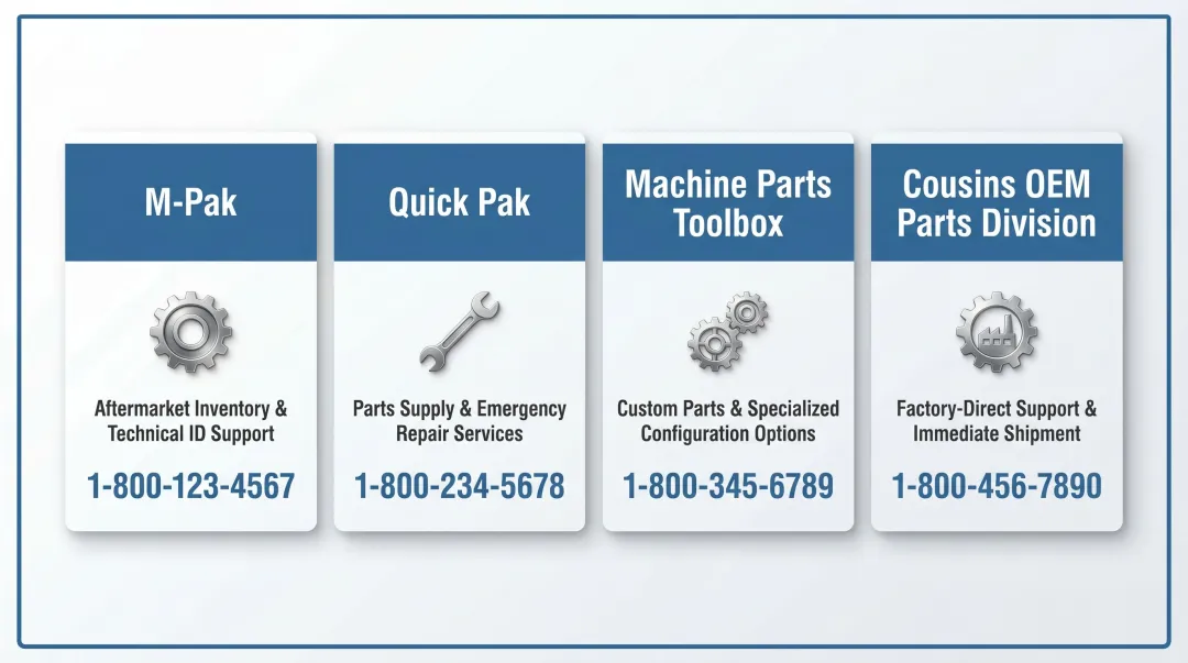 Four Cousins stretch wrapper parts suppliers contact information and service overview