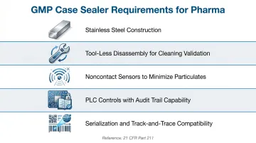 Five GMP case sealer compliance requirements for pharmaceutical manufacturing environments