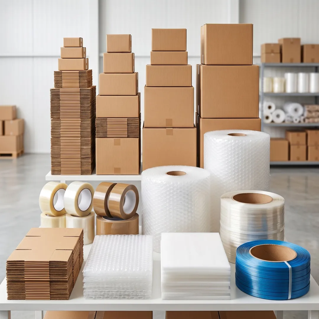 Packaging materials staged for fulfillment operations