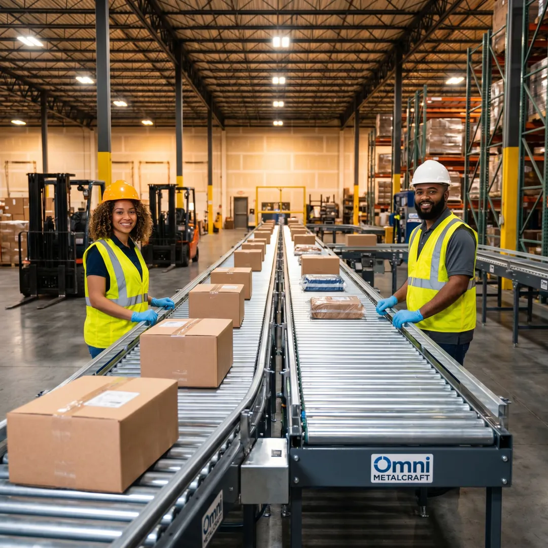 Industrial conveyor system in a Detroit manufacturing facility