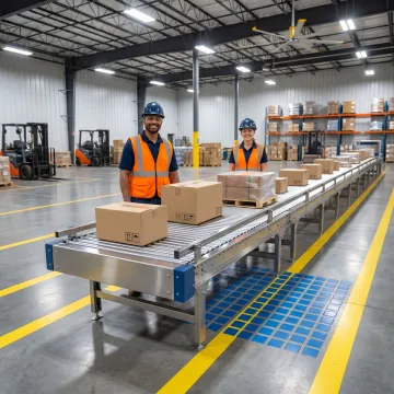 Industrial conveyor system in a Des Moines facility