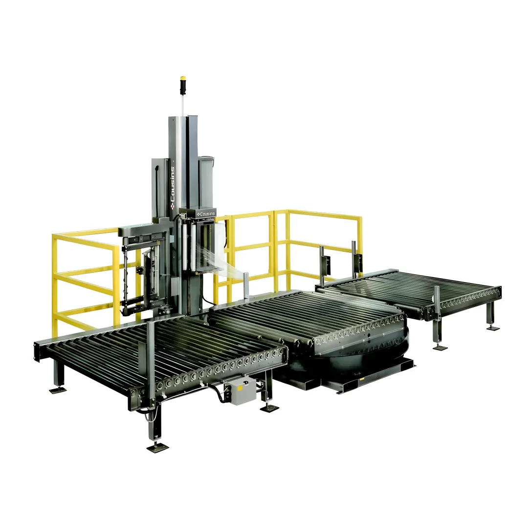 Automatic Stretch Wrapping Machine with Conveyor System