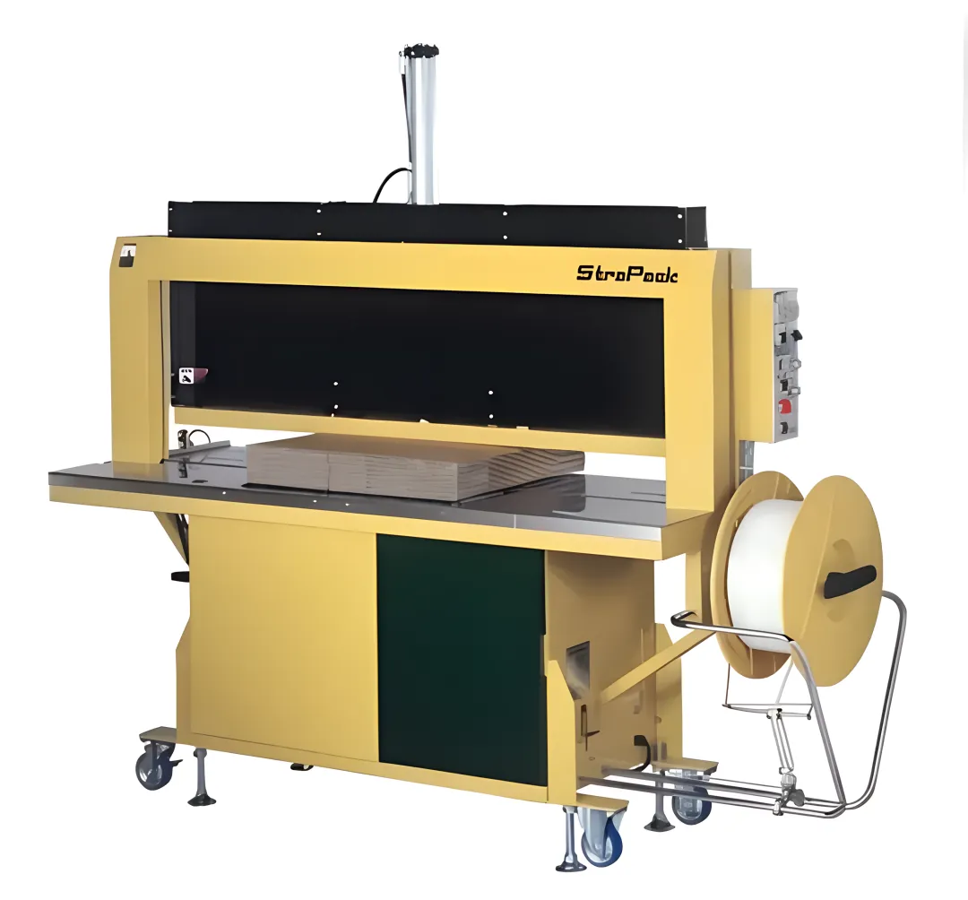 RQ-8CR/FB Belt-Driven Conveyor Table Top Strapping Machine w/Compression