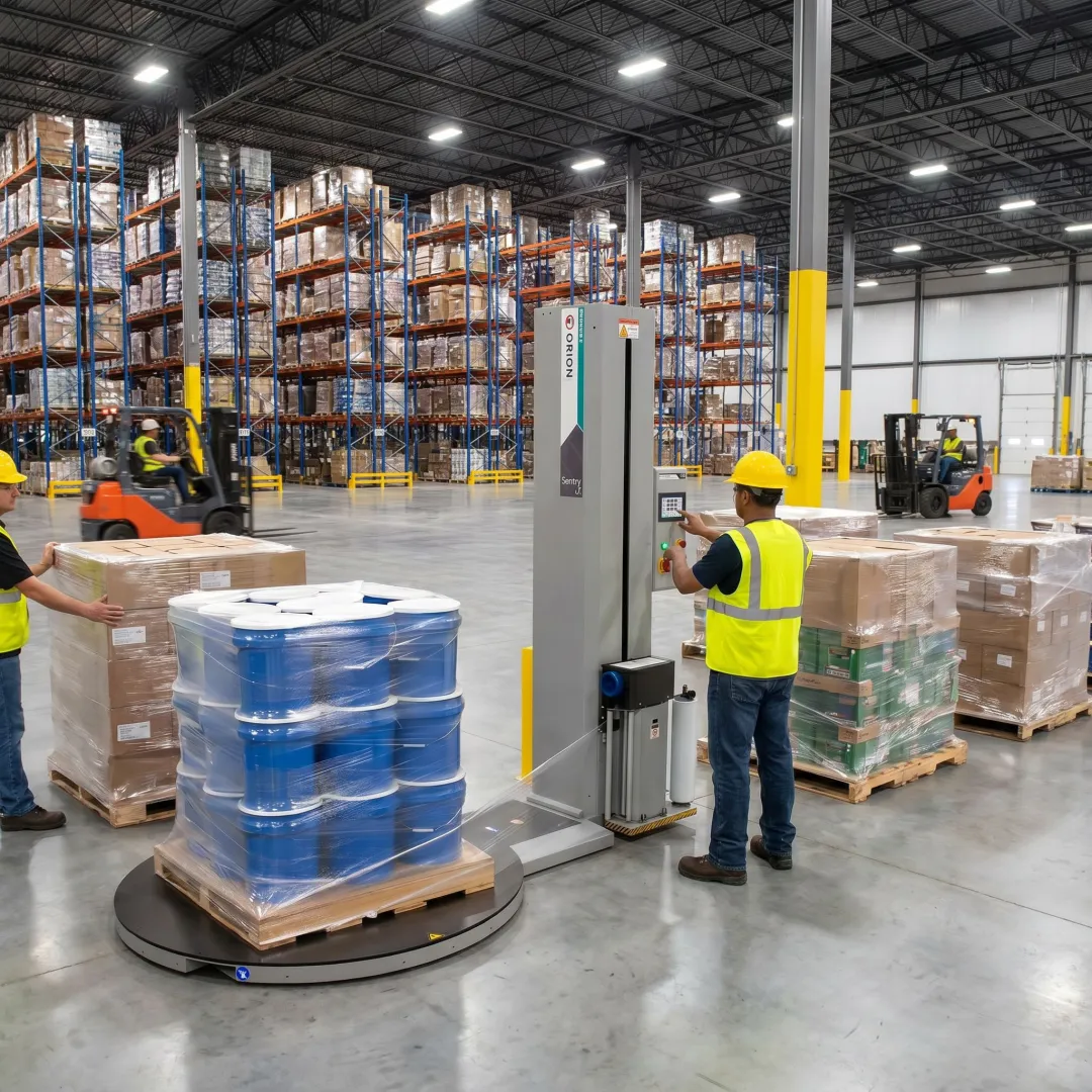 Orion stretch wrapper in a warehouse