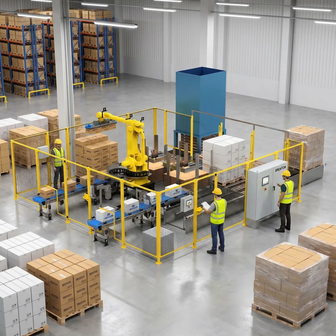 Brenton palletizer system in a Milwaukee-area manufacturing facility