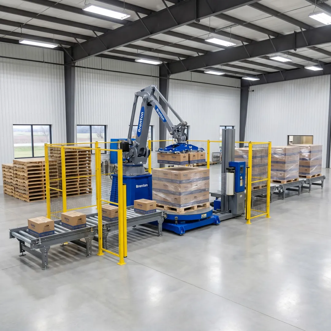 Brenton palletizer system in an Indianapolis warehouse