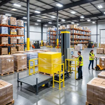 Phoenix stretch wrapper in an Indianapolis warehouse