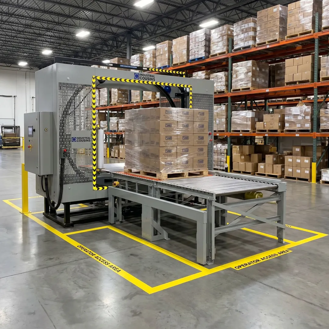 Cousins stretch wrapper in a Chicago warehouse