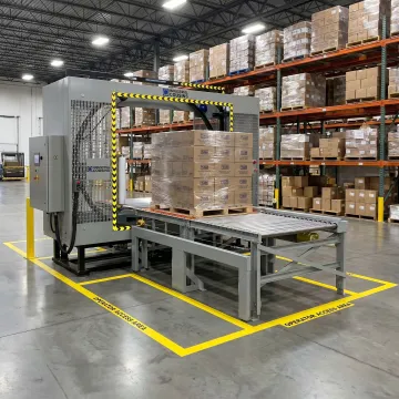 Cousins stretch wrapper in a Chicago warehouse
