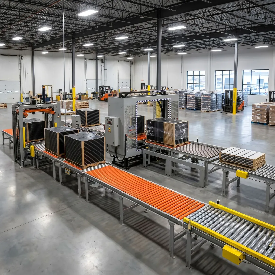 Industrial packaging equipment in a Chicago-area facility