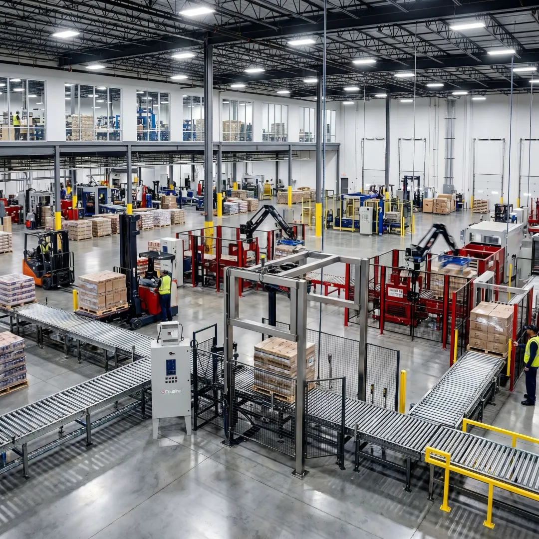 Industrial packaging equipment in a Cleveland facility