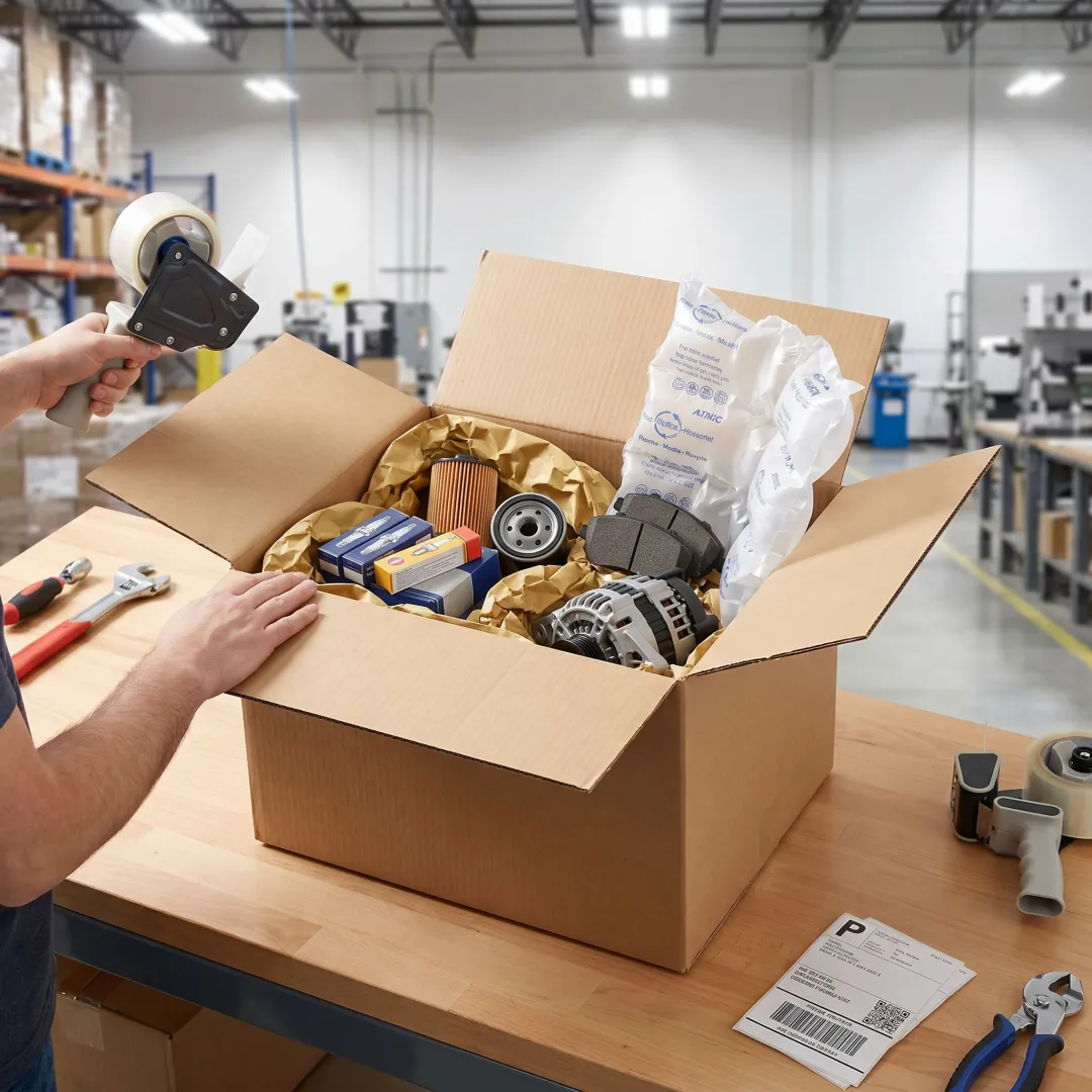 Protective void fill used for boxed auto parts