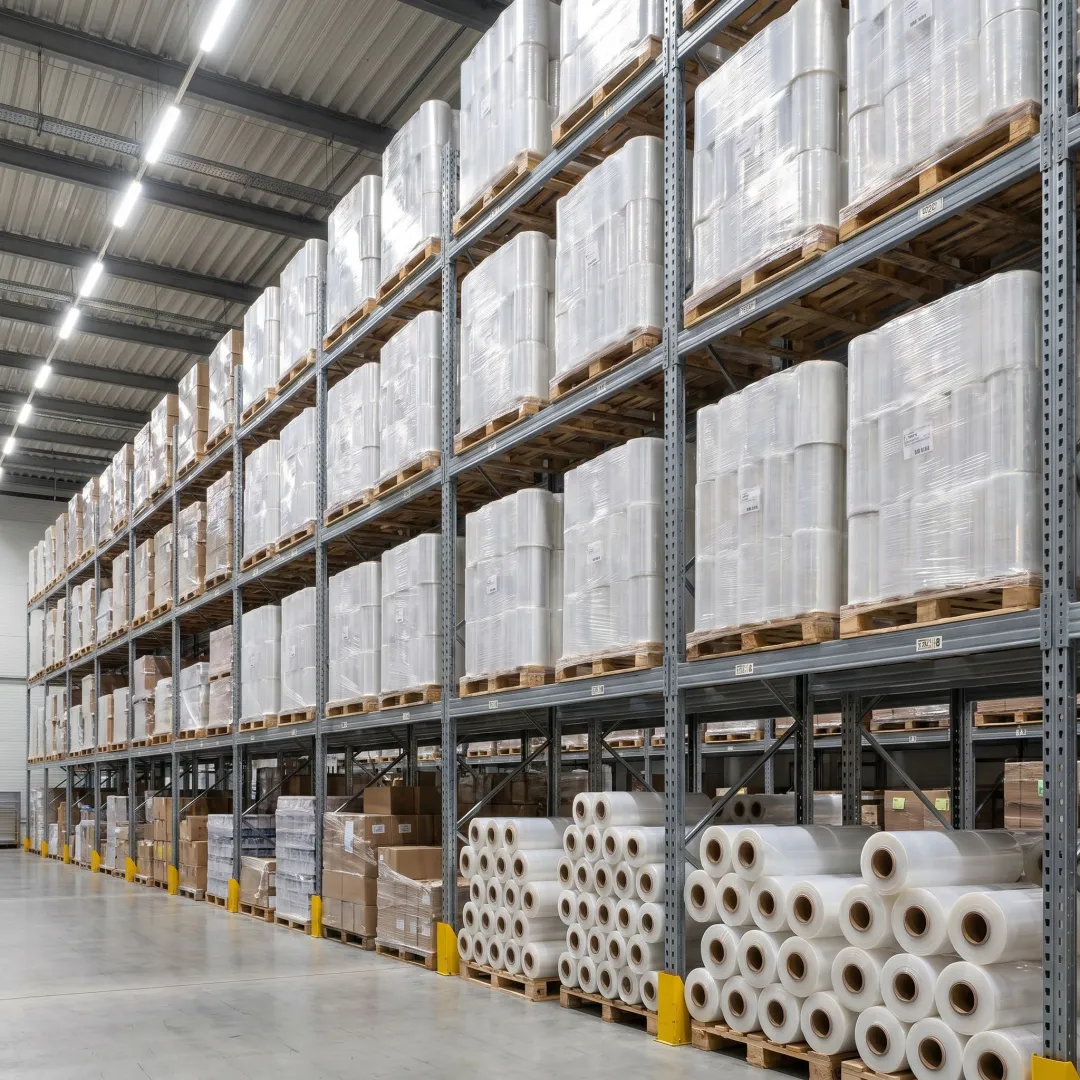 Industrial stretch film rolls ready for wholesale distribution