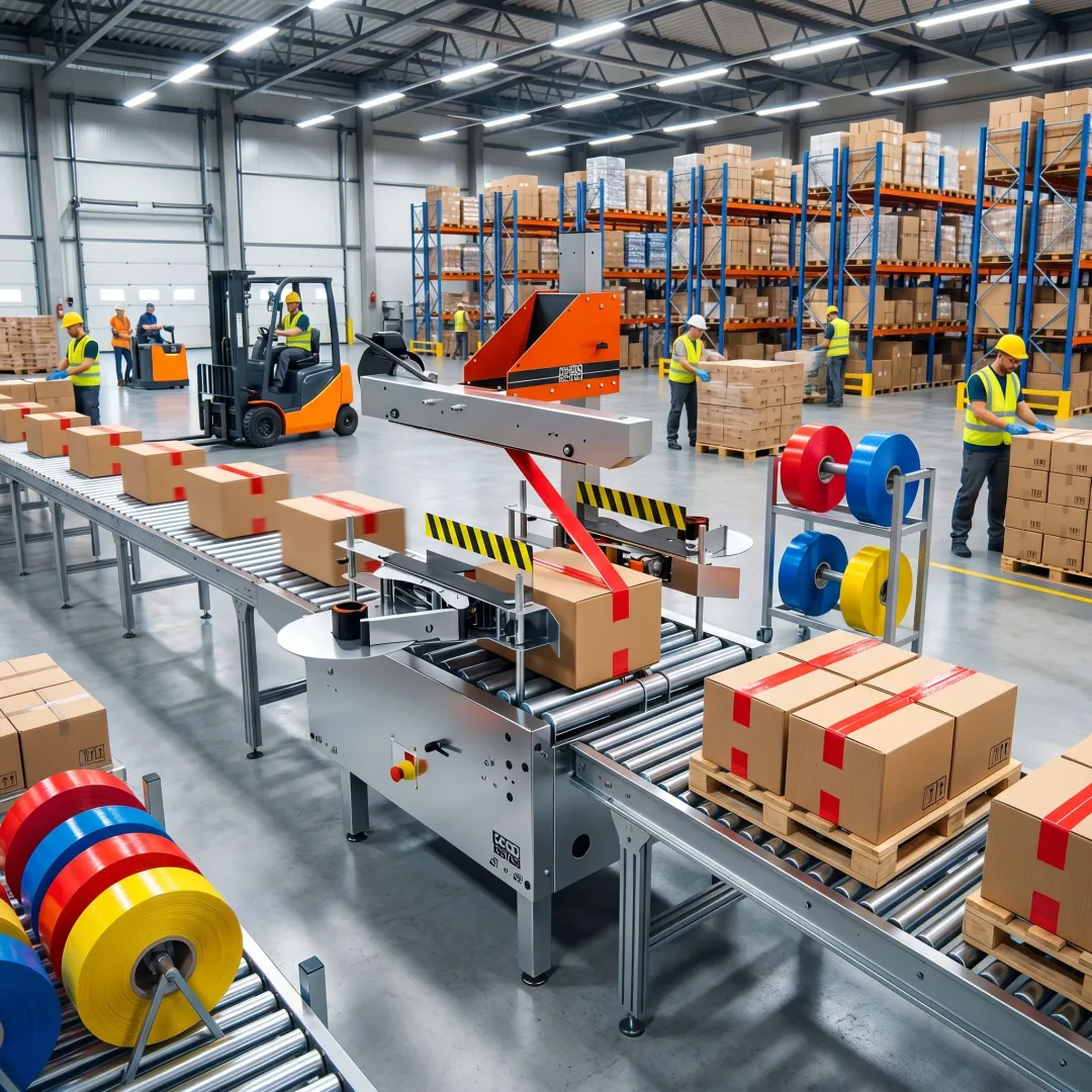 Industrial shipper using heavy-duty tape on cartons