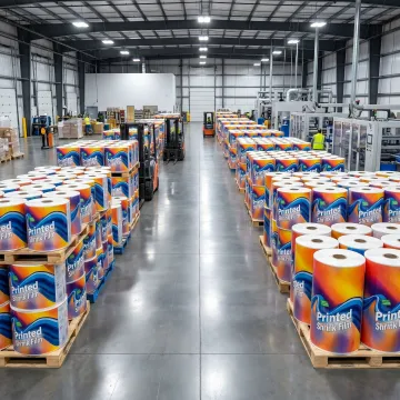 Printed shrink film rolls for custom branded packaging