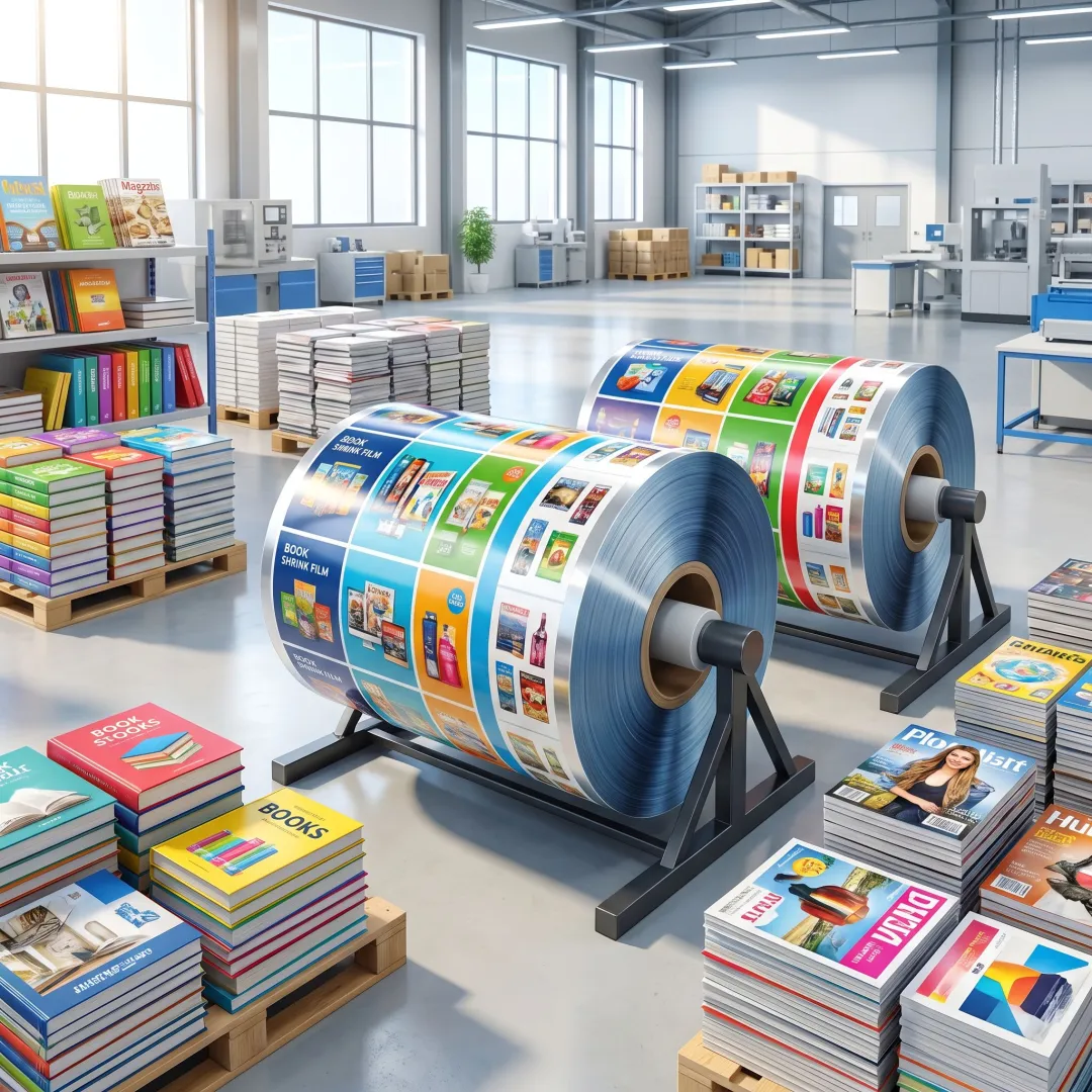 Printed shrink film rolls for publishing packaging