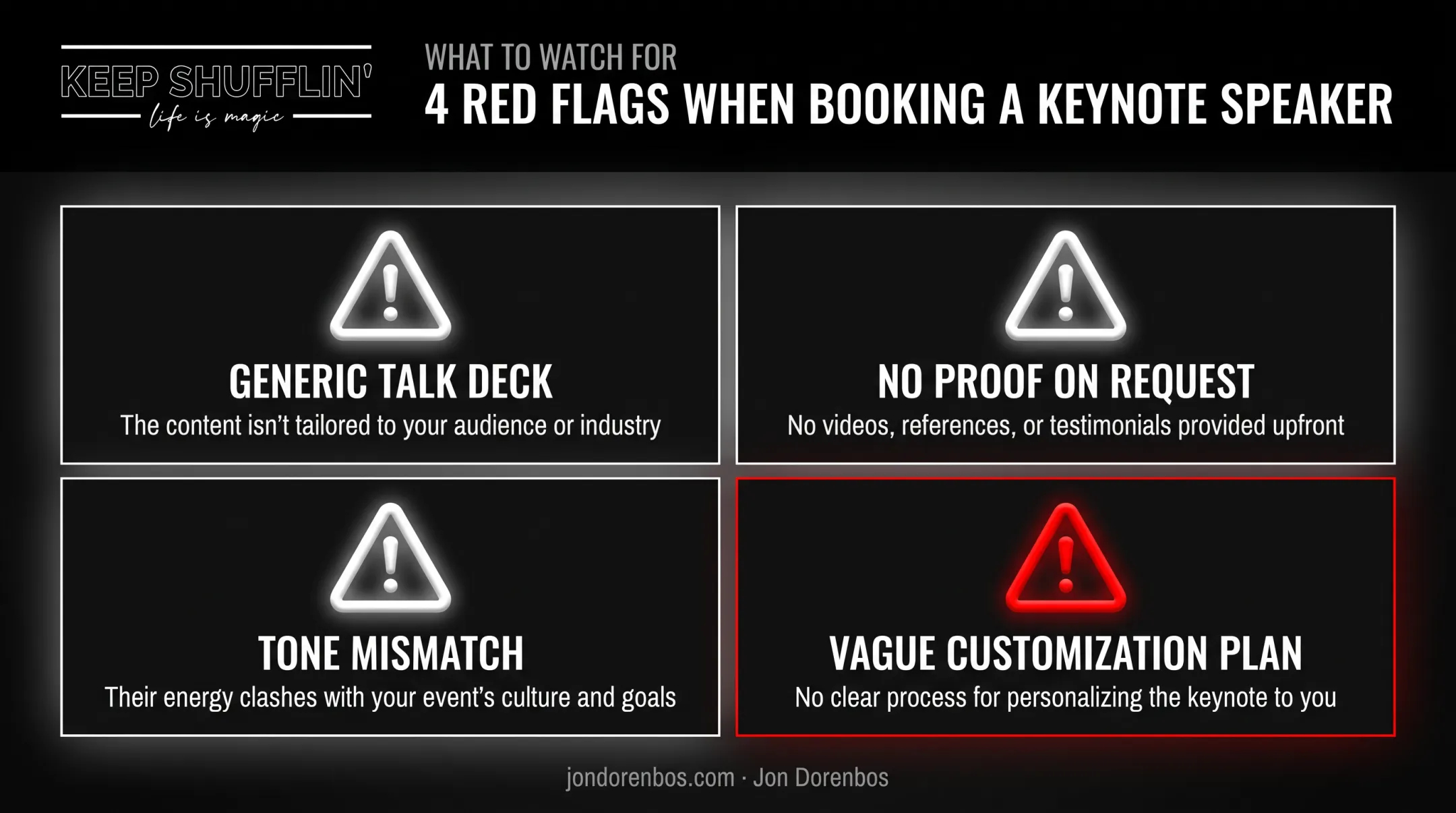 Four warning signs of an unreliable keynote speaker booking