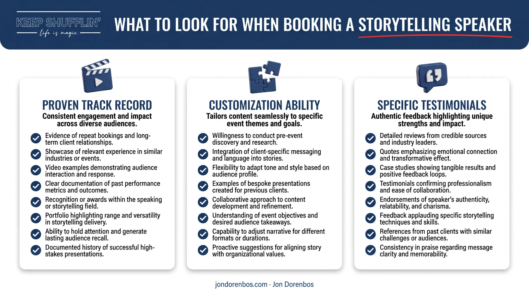 Checklist for evaluating and booking a storytelling keynote speaker