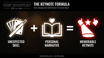 Unexpected skill plus personal narrative equals memorable keynote formula