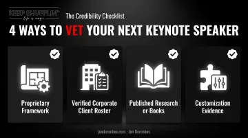 four criteria checklist for vetting corporate keynote speakers