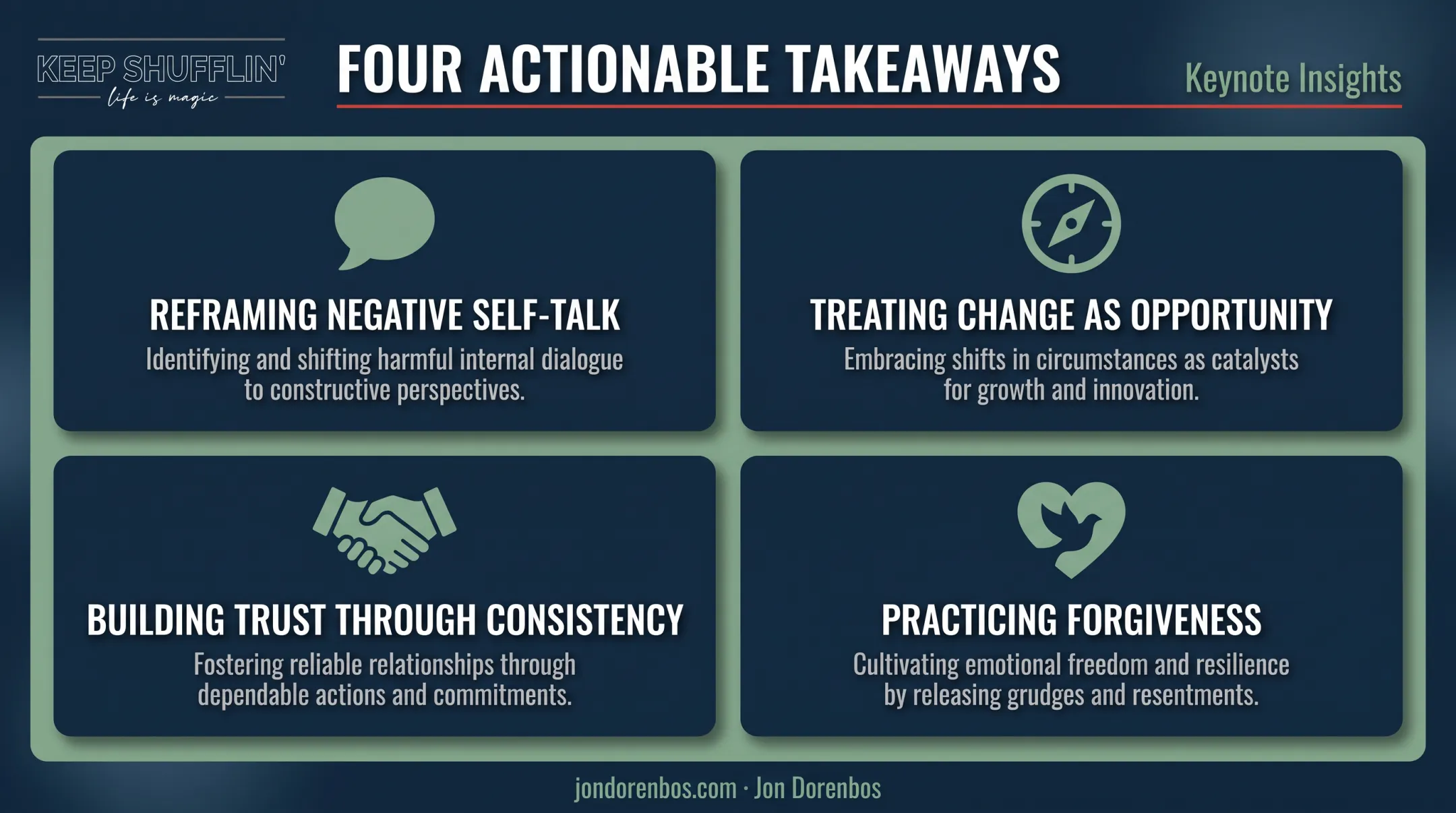 Four actionable takeaways employees apply after motivational keynote
