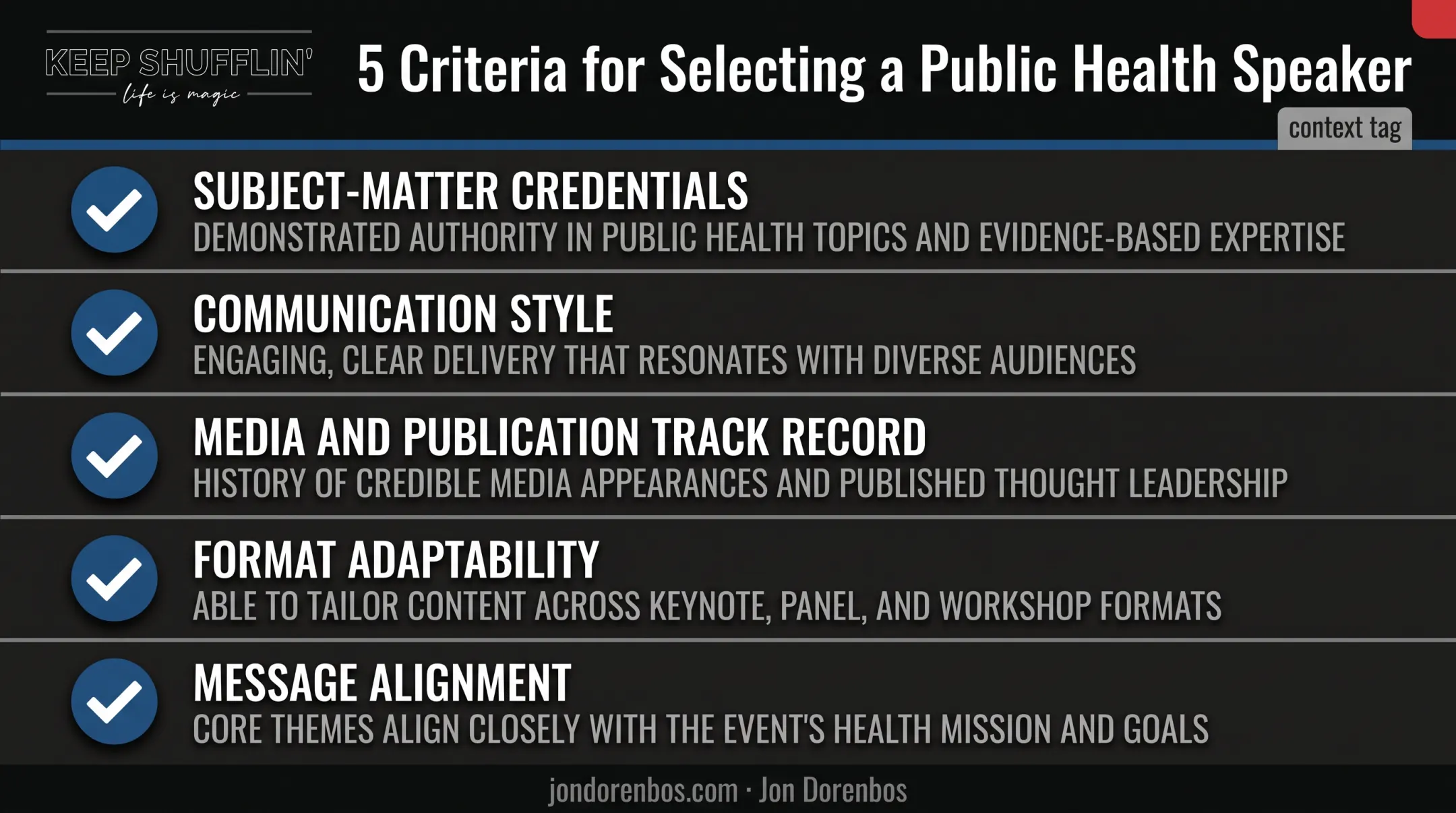 Five key factors for choosing the right public health speaker checklist