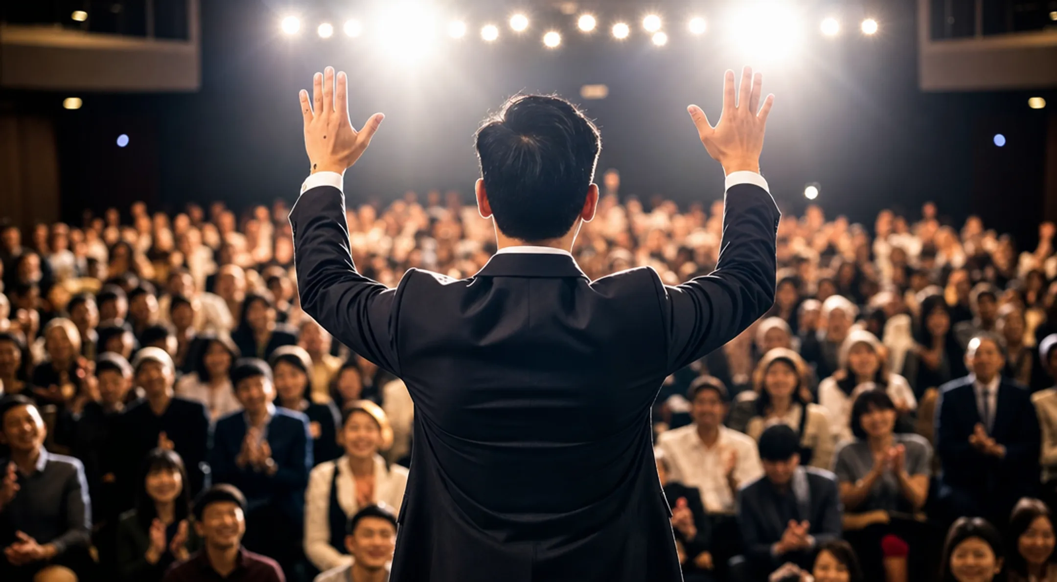 Professional keynote speaker performing on stage at corporate event