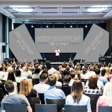 High-profile association keynote speaker on stage