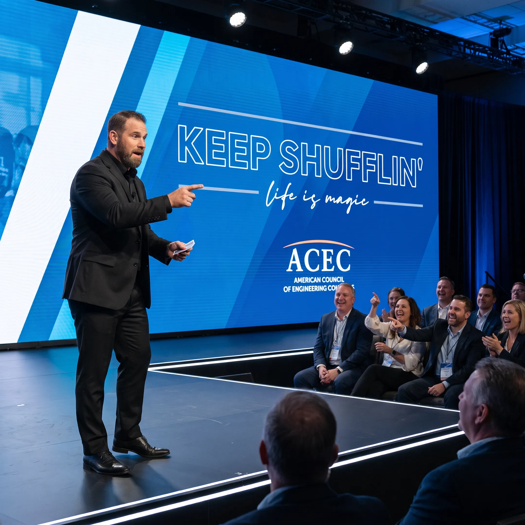 Jon Dorenbos performing magic during a keynote