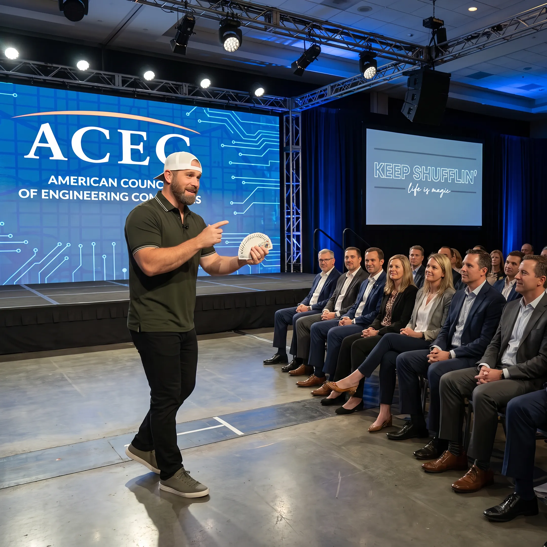 Jon Dorenbos speaking to an engineering leadership audience