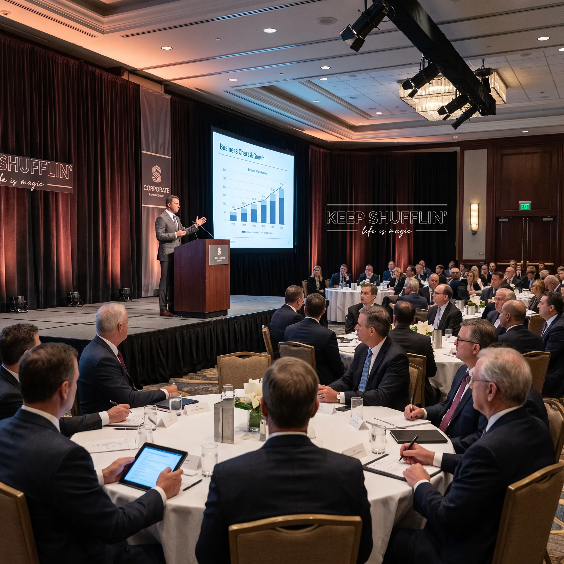 Keynote speaker engaging executives at a leadership conference