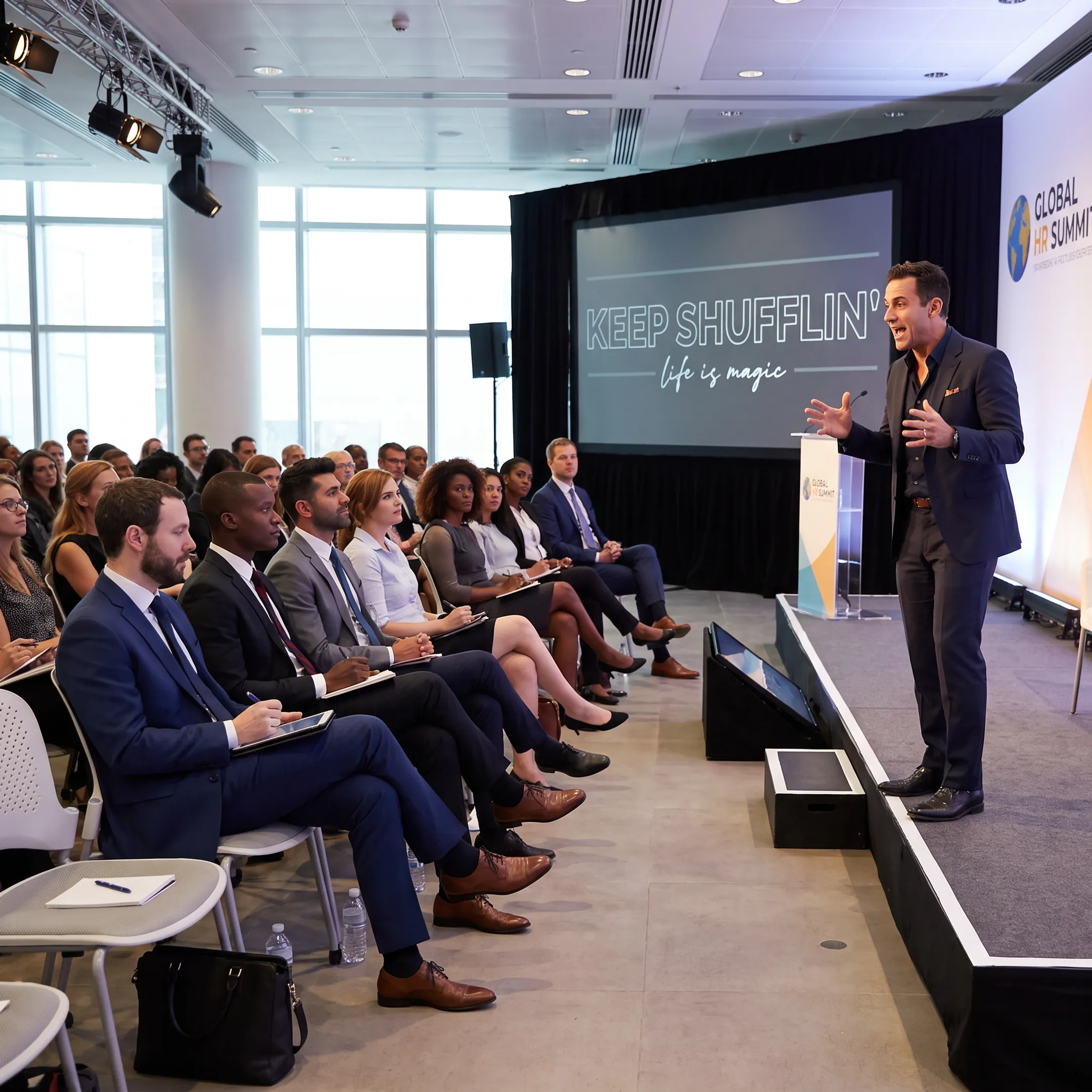 HR leaders engaged during a keynote